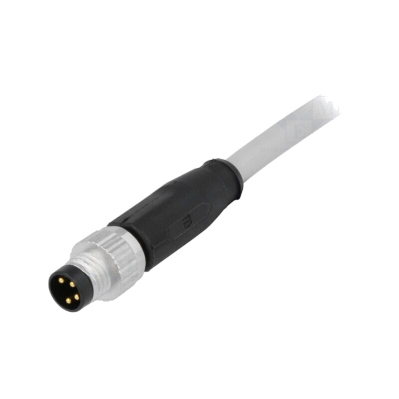 Conector: M8; tată; PIN: 4; drept; cu cablu; mufă; 1,5m; PVC