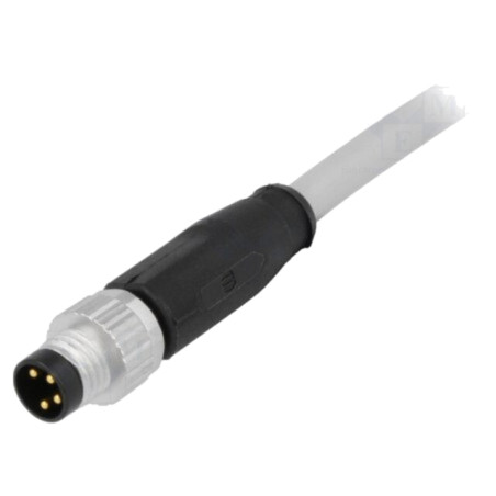 Conector: M8; tată; PIN: 4; drept; cu cablu; mufă; 1,5m; PVC