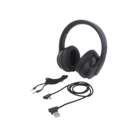 Căşti fără fir cu microfon; neagră; Jack 3,5mm,USB,USB micro