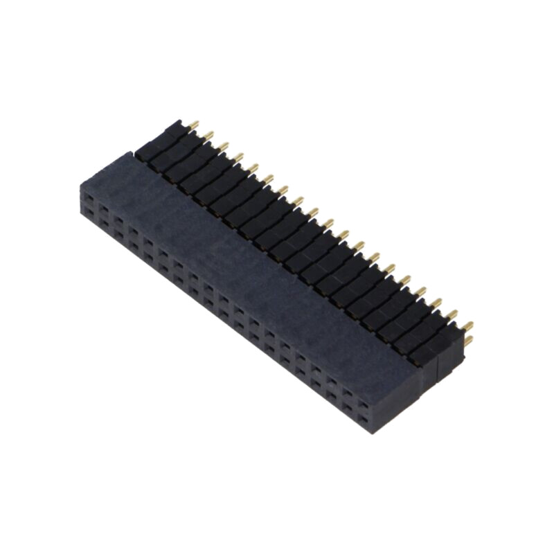 Conector: şiruri pini; tată; PIN: 38; 2,54mm; aurit; THT; soclu