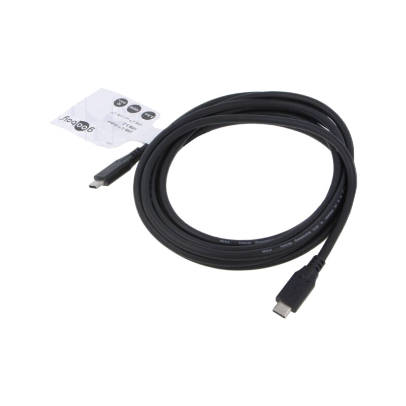 Cablu; USB 3.2; USB C mufă,din ambele părţi; 3m; negru; 10Gbps