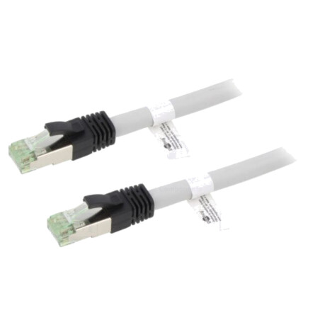 Patch cord; S/FTP; Cat 8; litat; Cu; LSZH; gri; 3m; 24AWG; Fire: 8
