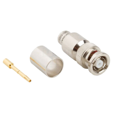 Conector: RP-BNC; mufă; reverse,mamă; drept; 50Ω; crimpat; pe cablu