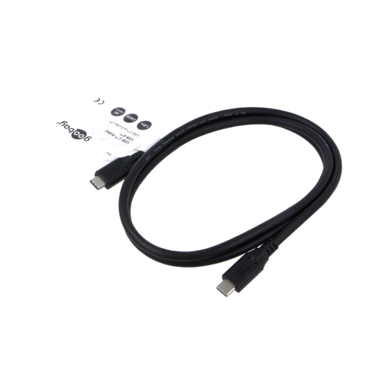 Cablu; USB 4.0; USB C mufă,din ambele părţi; 1m; negru; 40Gbps