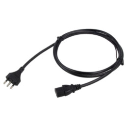 Cablu; 3x1mm2; CEI 23-50 (L) mufă,IEC C13 mamă; PVC; 1,8m; negru