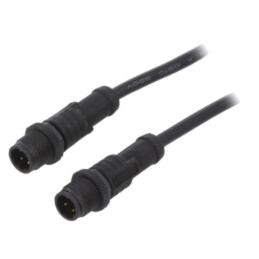 Cablu: pentru senzori/automatizări; PIN: 4; M12-M12; 0,5m; mufă