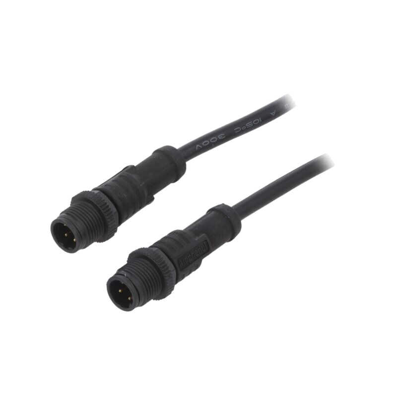 Cablu: pentru senzori/automatizări; PIN: 4; M12-M12; 0,5m; mufă