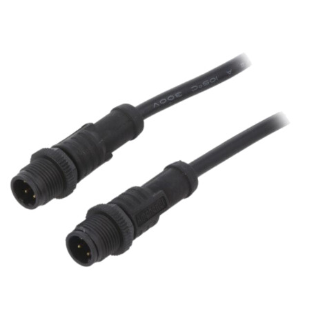 Cablu: pentru senzori/automatizări; PIN: 4; M12-M12; 0,5m; mufă