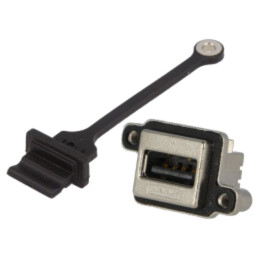 Conector: USB A; soclu; MUSB; pt.montare pe panou,înşurubare; THT