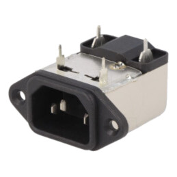 Conector: alimentare AC; soclu; tată; 1A; 250VAC; IEC 60320; 6mH