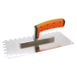 Notch trowel; L: 270mm; W: 130mm; stainless steel