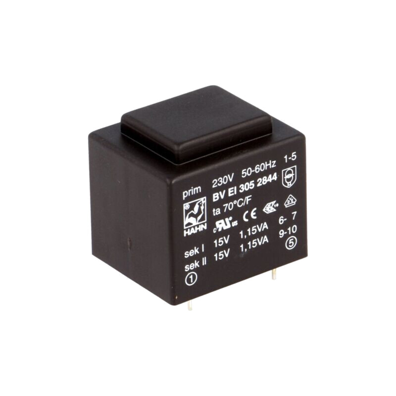 Transformator: încapsulat; 2,3VA; 230VAC; 15V; 15V; 76mA; 76mA; PCB Transformator: încapsulat; 2,3VA; 230VAC; 15V; 15V; 76mA; 76mA; PCB