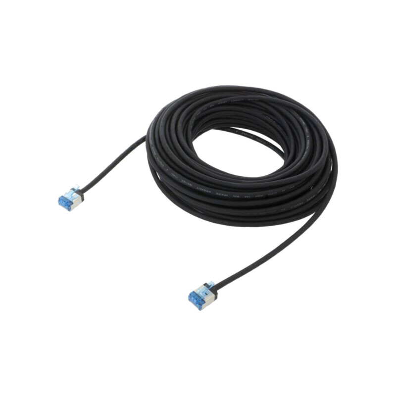 Patch cord; U/FTP; 6a; litat; Cu; LSZH; negru; 15m; 32AWG; -20÷75°C