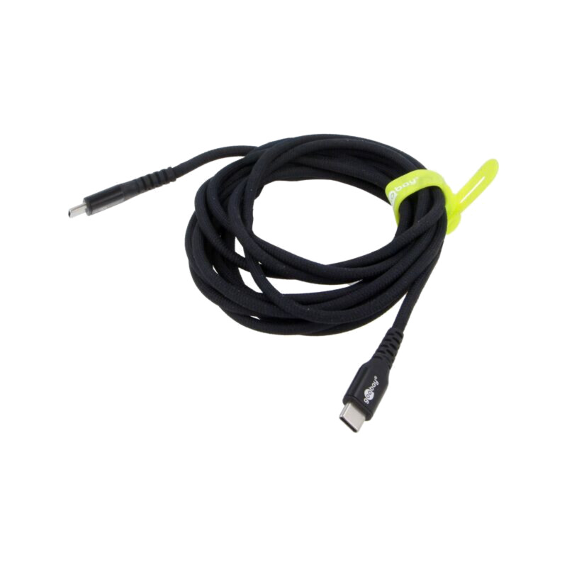 Cablu; USB 2.0; USB C mufă,din ambele părţi; 3m; negru; 0,48Gbps