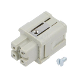 Conector: HDC; inserturi de contact; mamă; Han® A; PIN: 4; 3+PE
