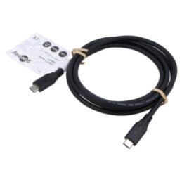 Cablu; USB 4.0; USB C mufă,din ambele părţi; 1,5m; negru; 20Gbps