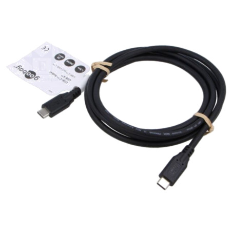 Cablu; USB 4.0; USB C mufă,din ambele părţi; 1,5m; negru; 20Gbps