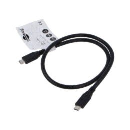 Cablu; USB 4.0; USB C mufă,din ambele părţi; 0,5m; negru; 40Gbps