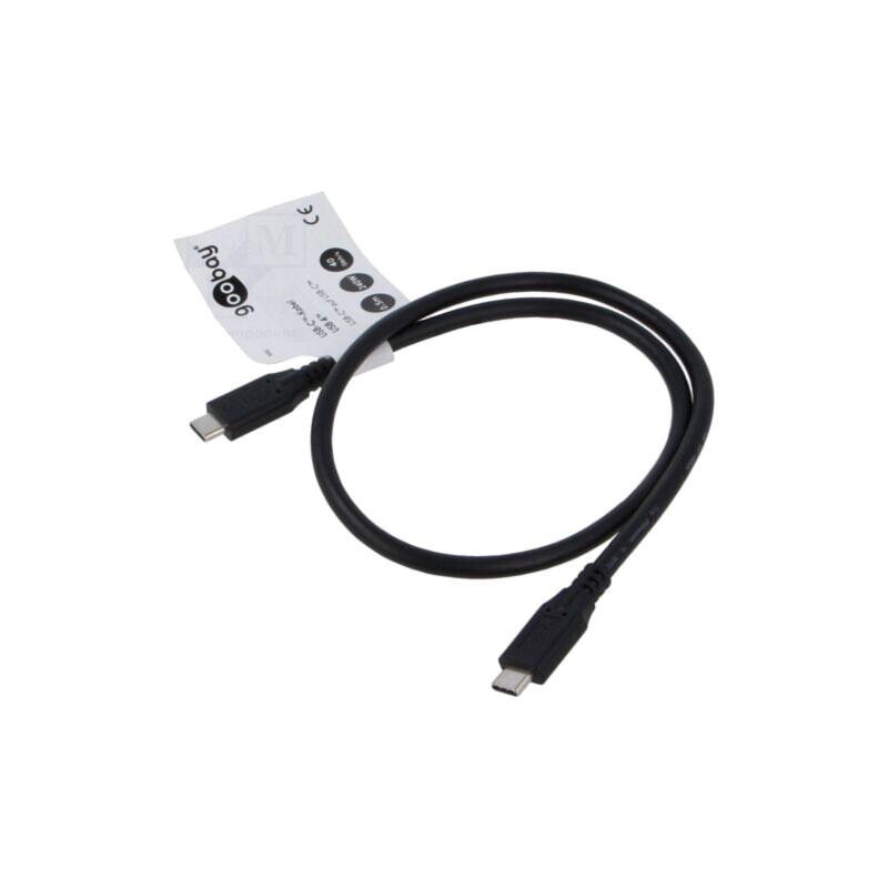Cablu; USB 4.0; USB C mufă,din ambele părţi; 0,5m; negru; 40Gbps