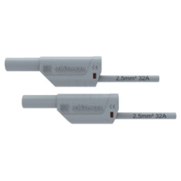 Cablu de măsurare; 32A; mufă banană 4 mm,din ambele părţi; gri