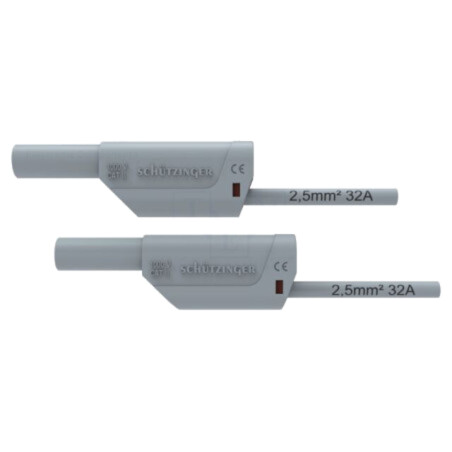 Cablu de măsurare; 32A; mufă banană 4 mm,din ambele părţi; gri
