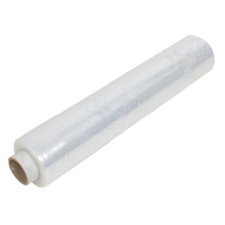 Folie Stretch; Lăţ: 0,5m; Gros: 30um; transparentă; 1,3kg