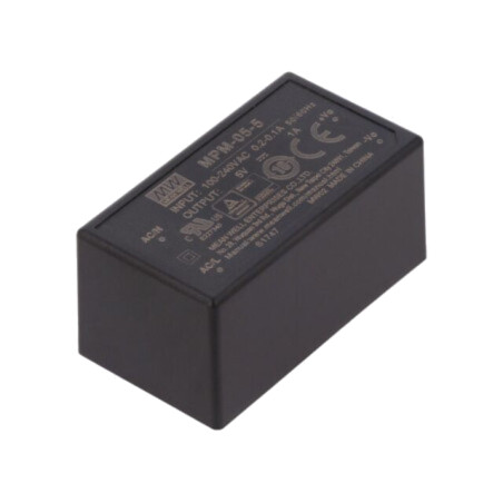 Convertor: AC/DC; 5W; Uintr: 80÷264VAC; 5VDC; Iieş: 1A; OUT: 1; 80%