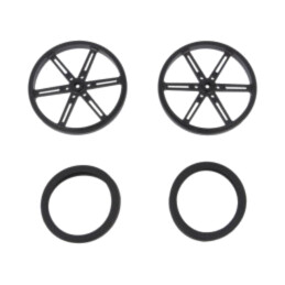Ax; neagră; cu împingere,înşurubare; Ø: 90mm; Diam.ax: 5,8mm; 2buc.