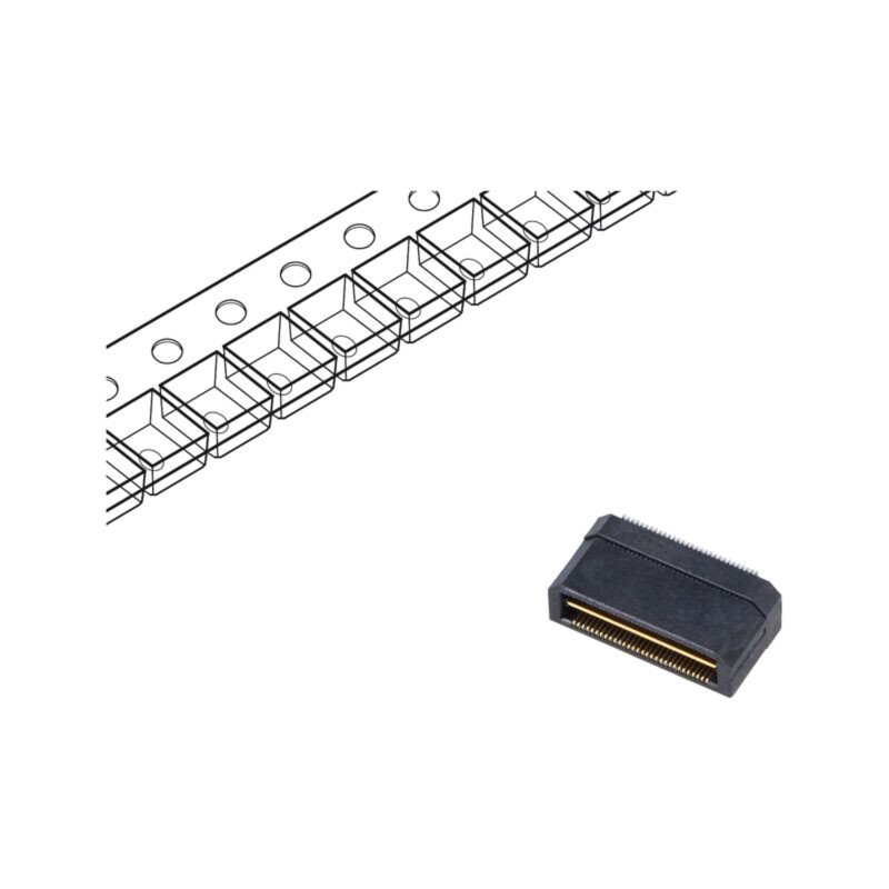 Conector: PCB-PCB; tată; PIN: 60; 0,5mm; QTH; aurit; SMT; soclu; 2A Conector: PCB-PCB; tată; PIN: 60; 0,5mm; QTH; aurit; SMT; soclu; 2A