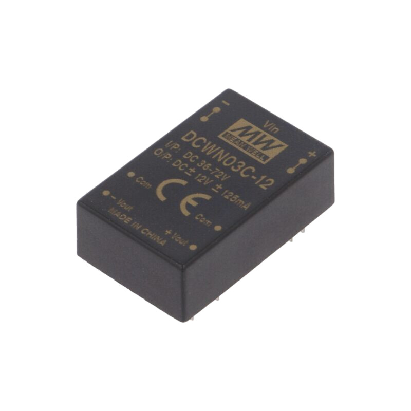 Convertor: DC/DC; 3W; Uintr: 36÷72VDC; Uieş: 12VDC; Uieş2: -12VDC