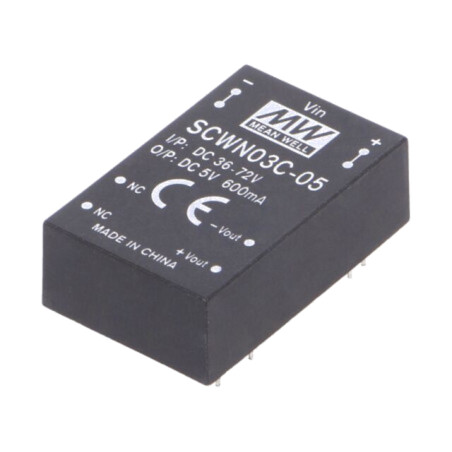 Convertor: DC/DC; 3W; Uintr: 36÷72VDC; Uieş: 5VDC; Iieş: 600mA; DIP24