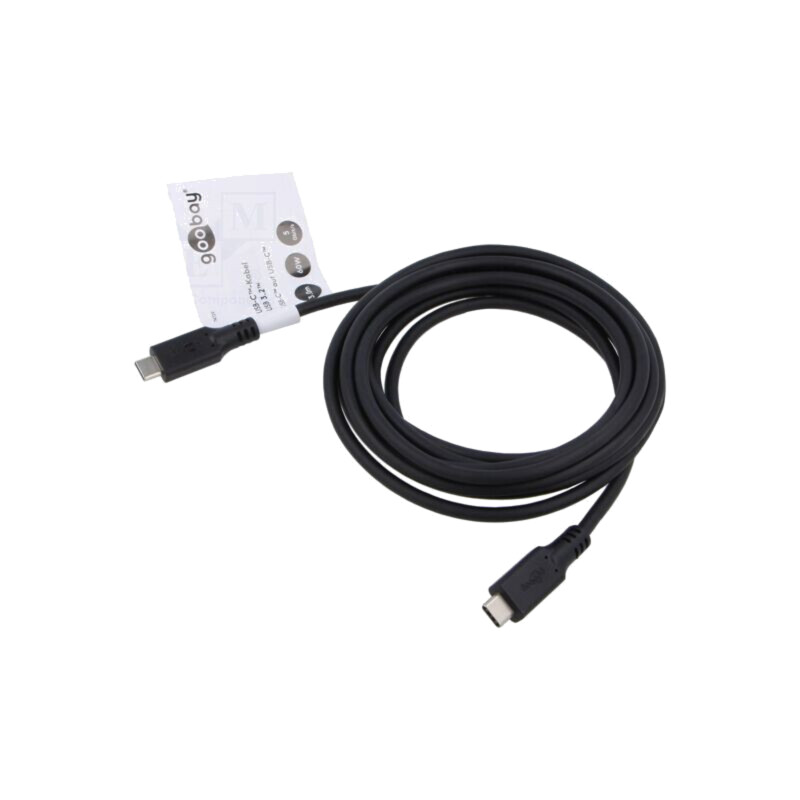 Cablu; USB 3.2; USB C mufă,din ambele părţi; 3m; negru; 5Gbps; PVC