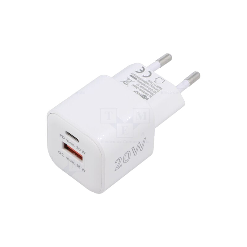 Alimentator: pulsatoriu; alimentare,plug-in; 5÷12VDC; 20W; Apple Alimentator: pulsatoriu; alimentare,plug-in; 5÷12VDC; 20W; Apple