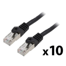Patch cord; F/UTP; 6; litat; CCA; PVC; negru; 2m; 26AWG; Fire: 8