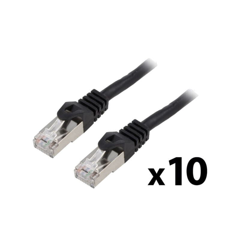Patch cord; F/UTP; 6; litat; CCA; PVC; negru; 2m; 26AWG; Fire: 8 Patch cord; F/UTP; 6; litat; CCA; PVC; negru; 2m; 26AWG; Fire: 8