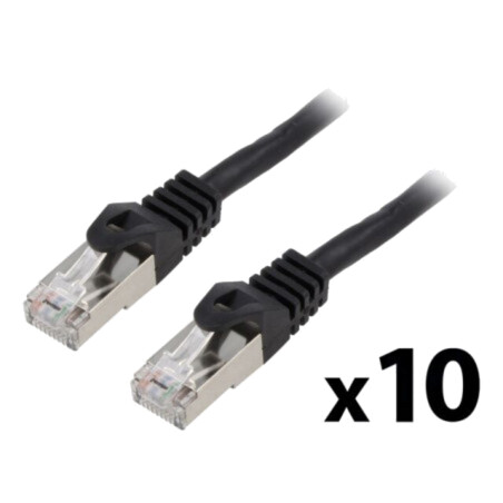 Patch cord; F/UTP; 6; litat; CCA; PVC; negru; 2m; 26AWG; Fire: 8
