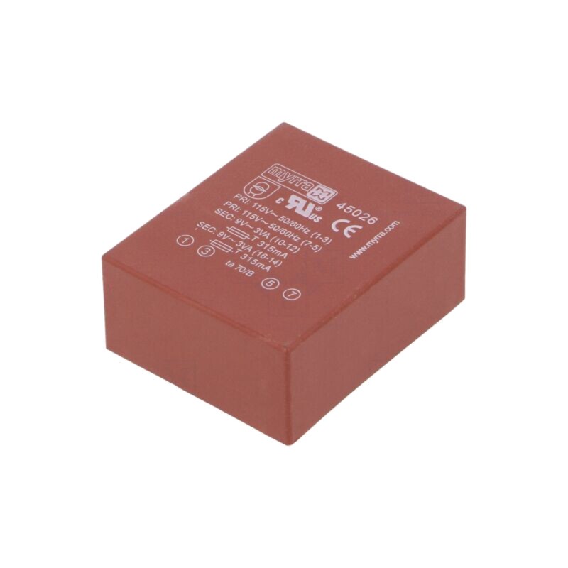 Transformator: încapsulat; 6VA; 115VAC,230VAC; 9V; 9V; 333mA; 333mA Transformator: încapsulat; 6VA; 115VAC,230VAC; 9V; 9V; 333mA; 333mA