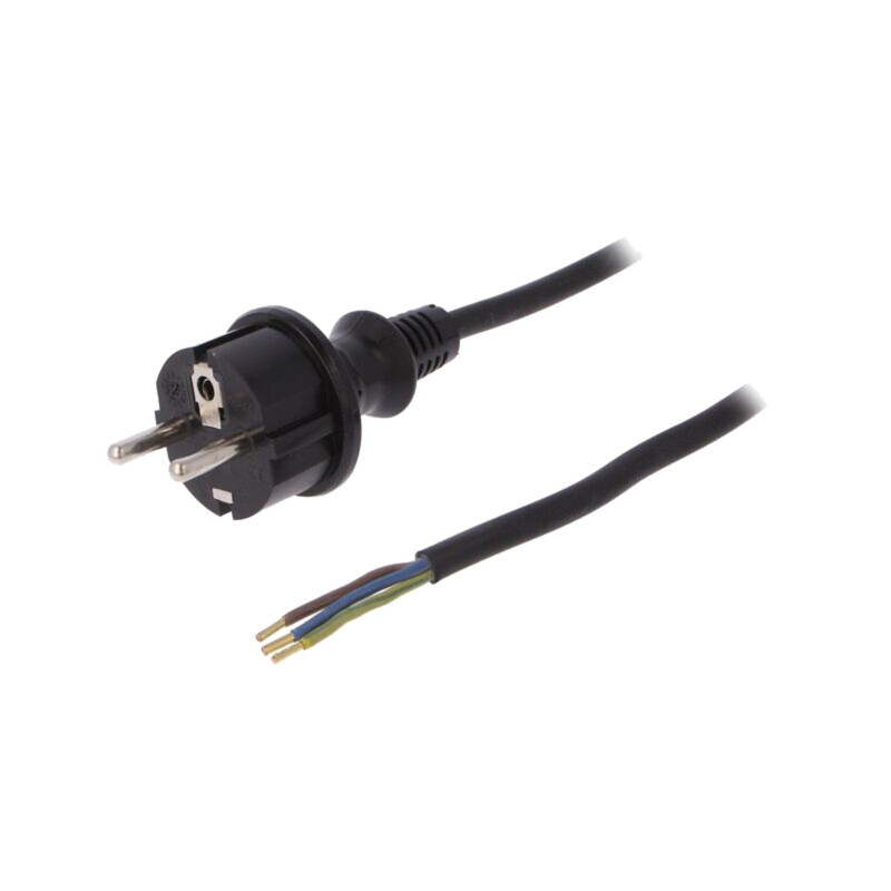 Cablu; 3x1mm2; CEE 7/7 (E/F) mufă,cabluri,SCHUKO mufă; gumă; 5m
