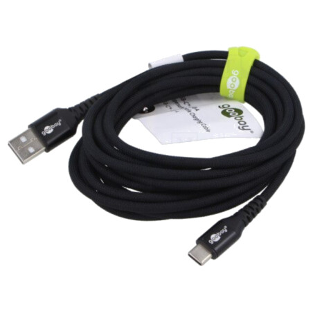 Cablu; USB 2.0; USB A mufă,USB C mufă; 3m; negru; 0,48Gbps; 60W; 3A