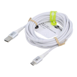 Cablu; USB 2.0; USB A mufă,USB C mufă; 3m; alb; 0,48Gbps; silicon