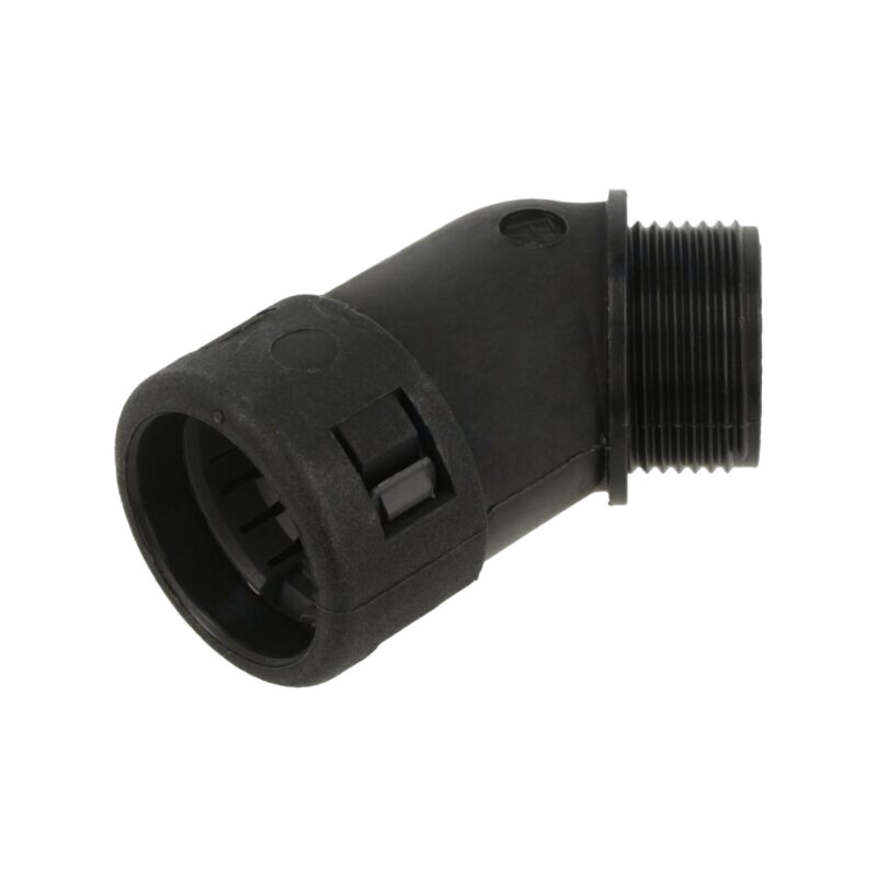 Conectori în unghi 45°; Filet: PG,exterior; poliamidă 6; neagră Conectori în unghi 45°; Filet: PG,exterior; poliamidă 6; neagră