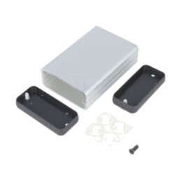 Carcasă: cu panou; 1455; X: 54mm; Y: 80mm; Z: 23mm; aluminiu; gri