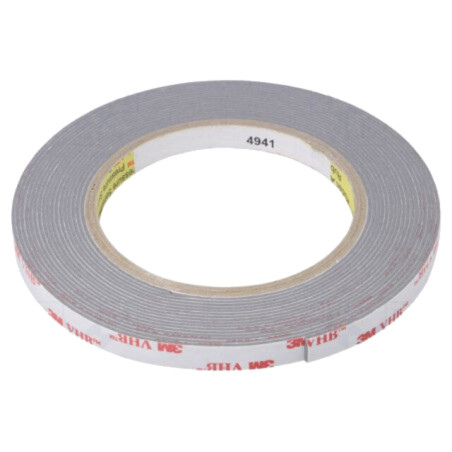Bandă: de fixare; W: 9mm; L: 5m; Thk: 1,1mm; acril; gri
