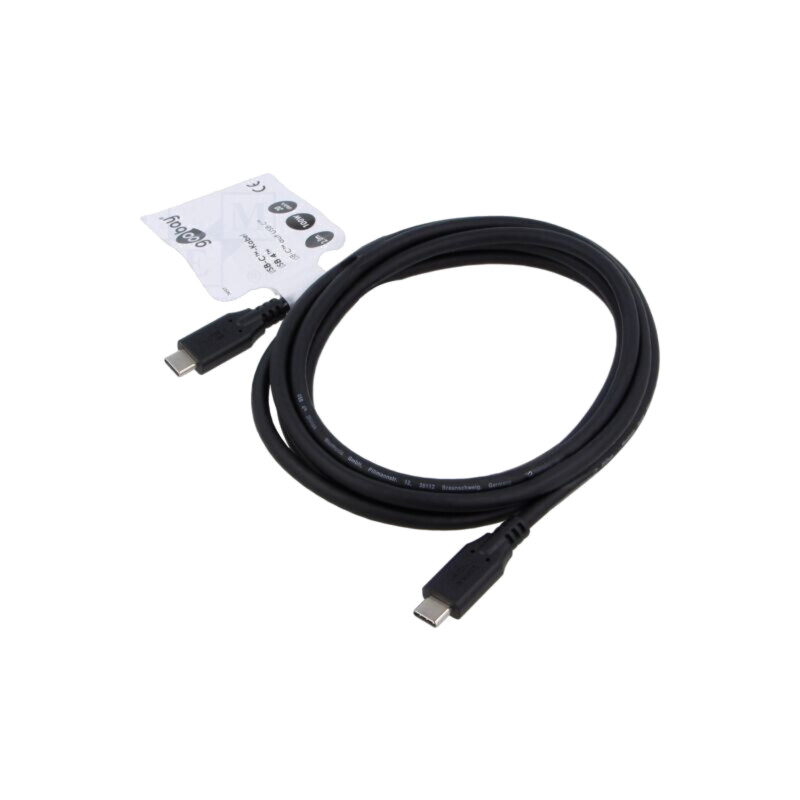 Cablu; USB 4.0; USB C mufă,din ambele părţi; 2m; negru; 20Gbps
