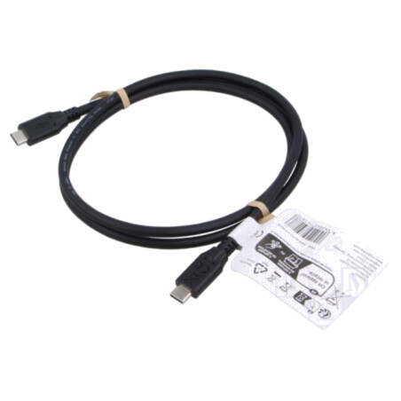 Cablu; USB 4.0; USB C mufă,din ambele părţi; 1m; negru; 20Gbps