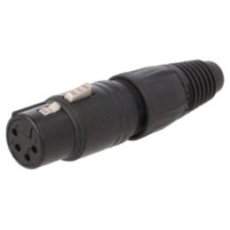Conector: XLR; mufă; mamă; PIN: 4; drept; pe cablu; lipire; 3,5÷8mm; X