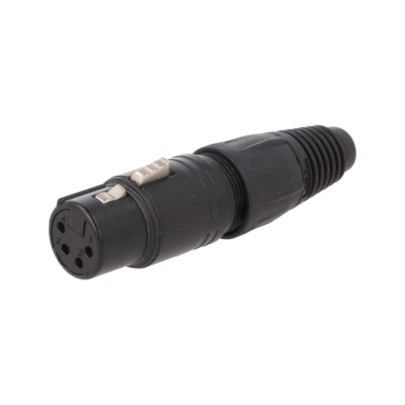 Conector: XLR; mufă; mamă; PIN: 4; drept; pe cablu; lipire; 3,5÷8mm; X