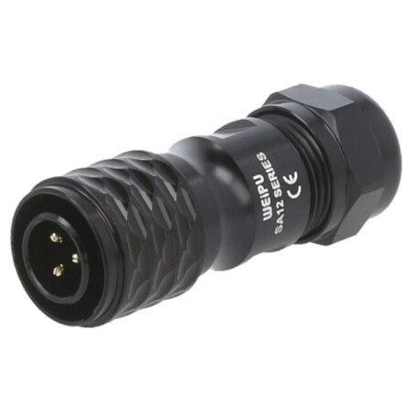 Mufă; SA12; tată; PIN: 3; IP67; 5÷8mm; 13A; lipire; pe cablu; 250V