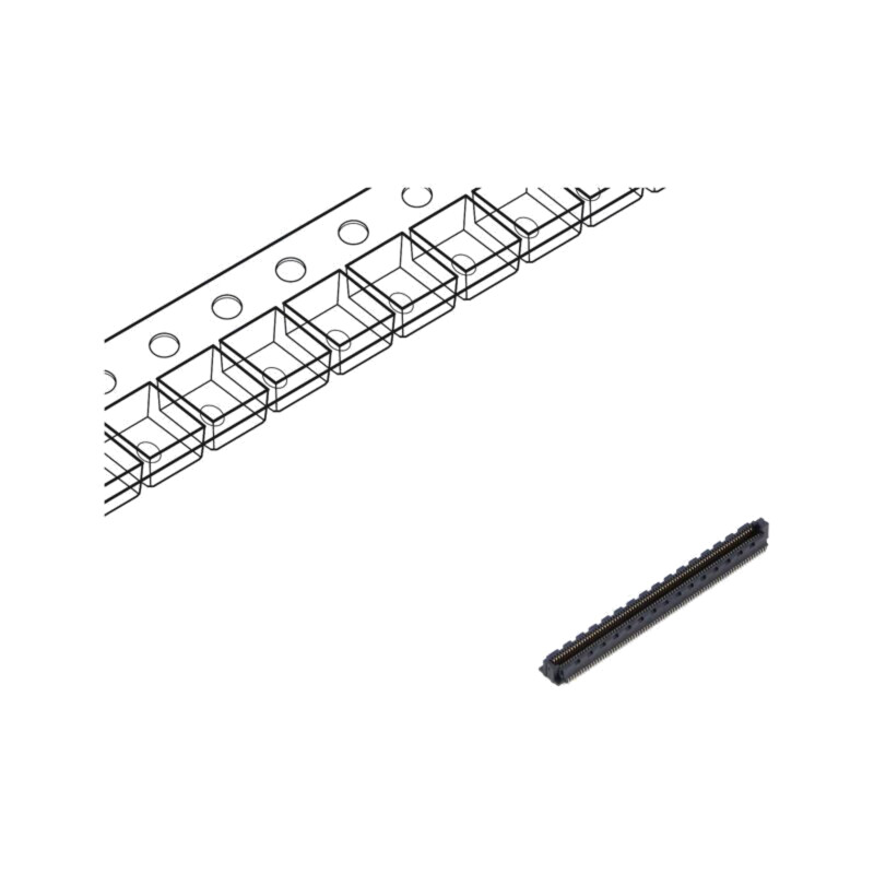Conector: PCB-PCB; mamă; PIN: 80; 0,5mm; SS5; aurit; SMT; soclu; 1,5A Conector: PCB-PCB; mamă; PIN: 80; 0,5mm; SS5; aurit; SMT; soclu; 1,5A