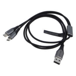 Cablu; USB 2.0; USB A mufă,USB C mufă x2; nichelat; 0,5m; negru